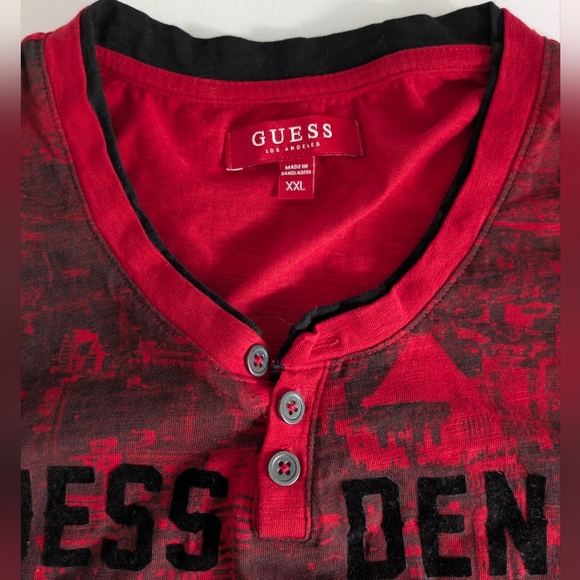 Guess Los Angeles Men's Red T-shirt Slim Fit XXL - Picture 2 of 7